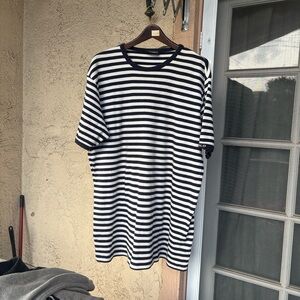 U.S. Polo Assn. Black and White Striped Short Sleeve Tee